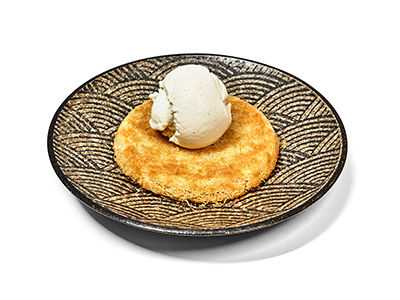 KUNAFA TOPPED WITH ICE CREAM