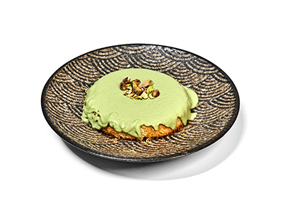 KUNAFA TOPPED WITH PISTACHIO CREAM